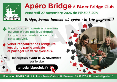 Apéro Bridge - Gratuit et ouvert à tous les bridgeurs